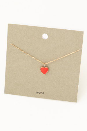 Epoxy Heart Pendant Necklace