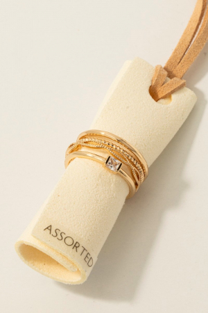 Mixed 5Pc Band Rings Set