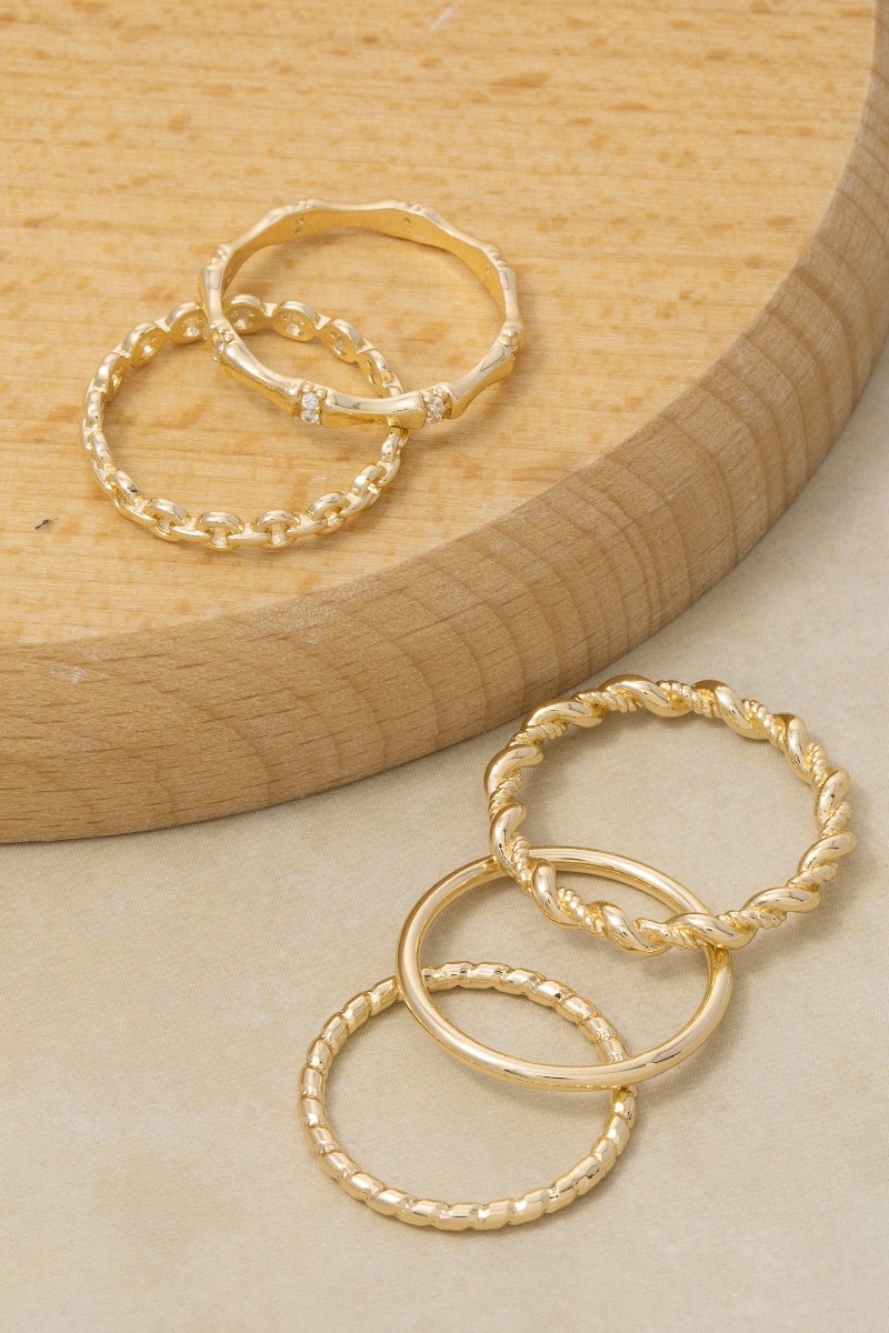 Variety Styled Band Rings Set