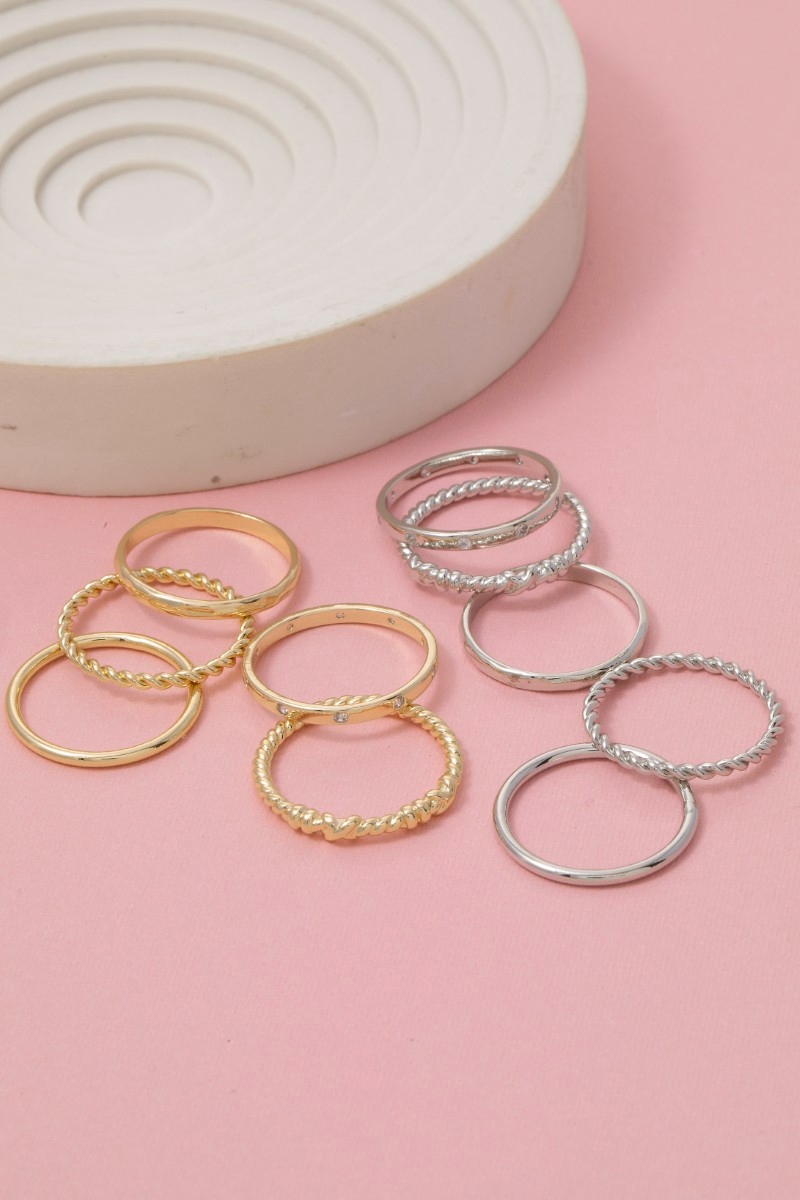 Dainty 5Pc Band Rings Set