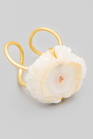 Natural Freeform Druzy Stone Ring