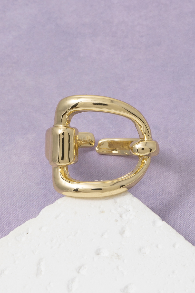 Gold Dipped Stainless Steel Belt Buckle Ring