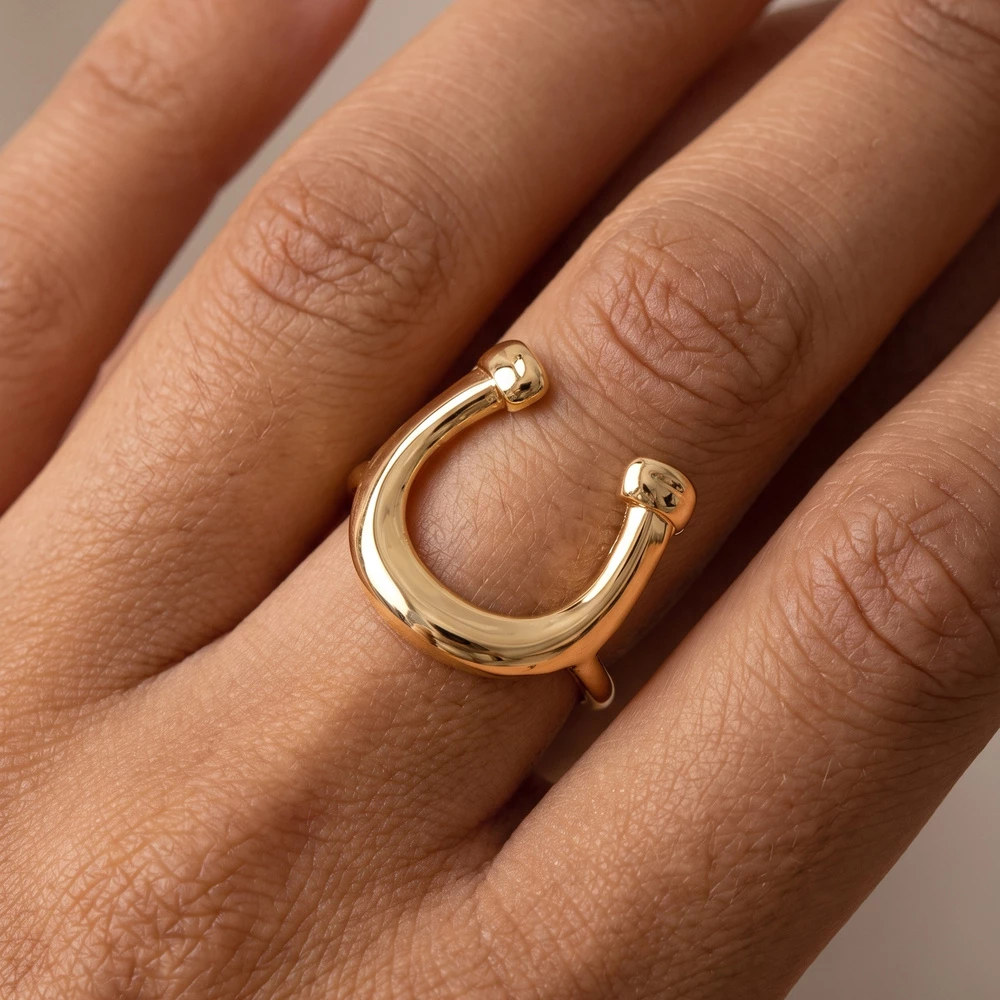 Polished Horseshoe Wrap Open Ring