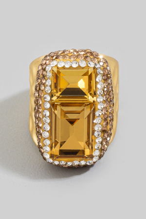 Double Crystal Pave Statement Ring