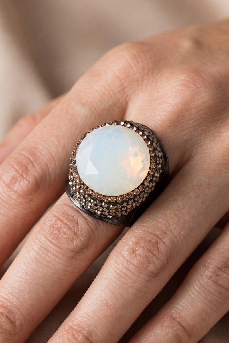 Oval Opal Stone Statement Ring