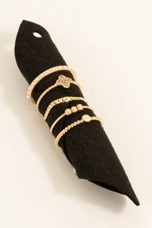 Assorted Dainty Metallic Band Rings Set