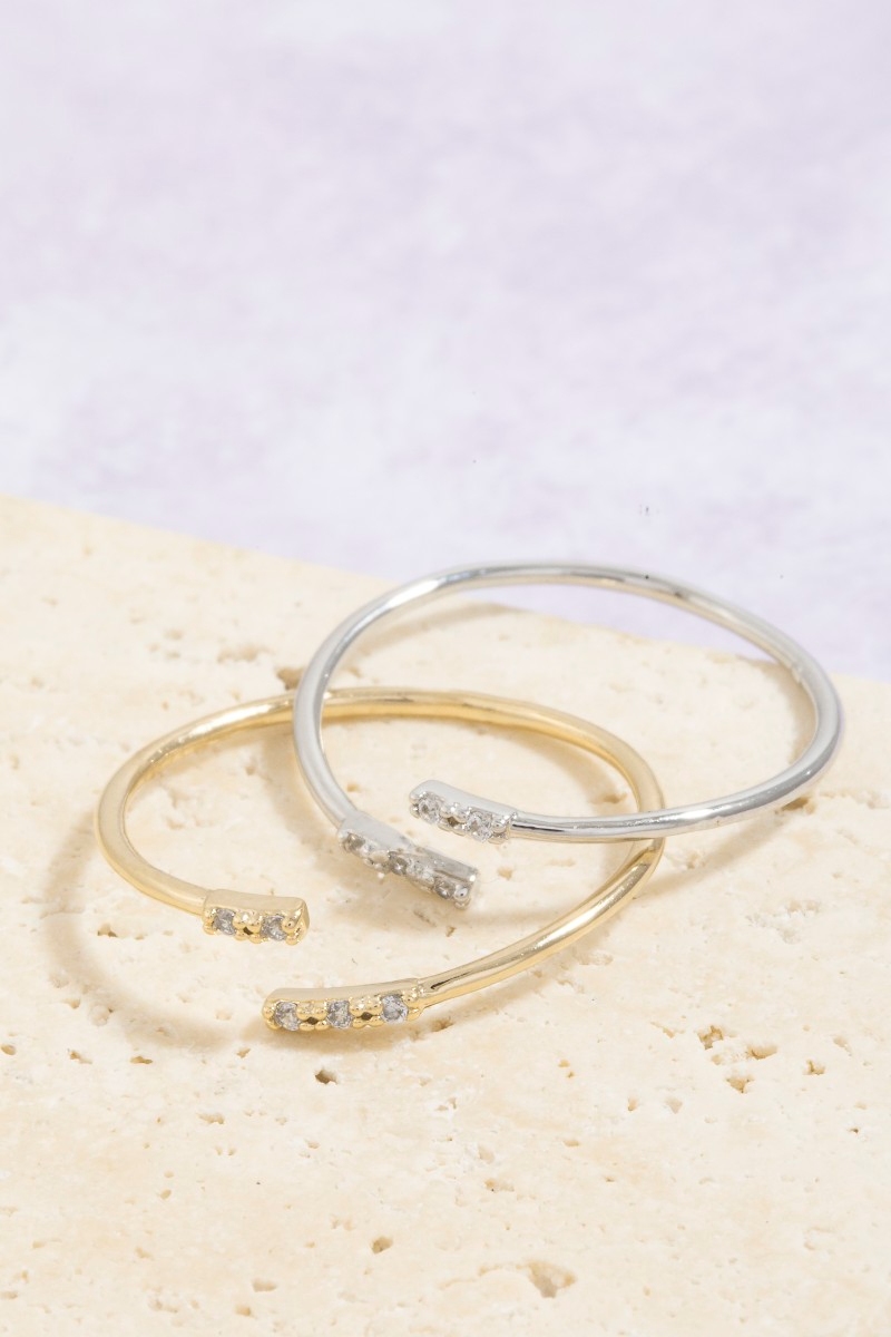 Gold Dipped Open Wrap Cz Ring
