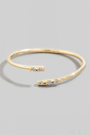 Gold Dipped Open Wrap Cz Ring