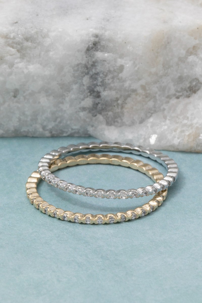 Delicate Cz Studded Gold Dipped Ring