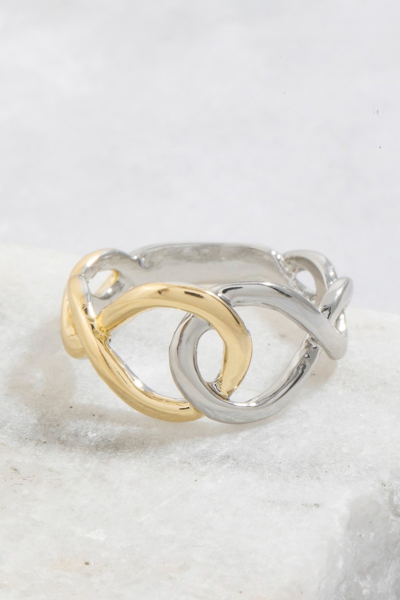 Two Tone Chain Link Ring