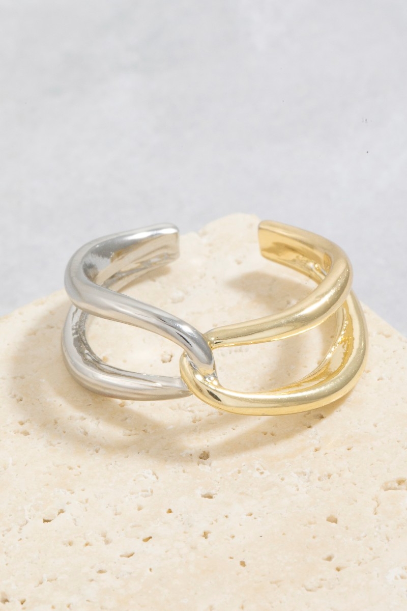 Two Tone Knot Twist Ring