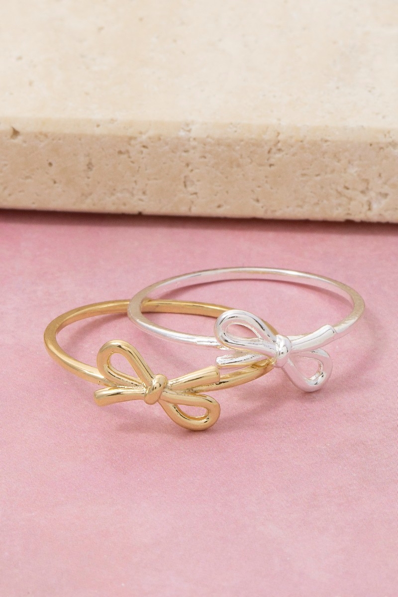 Gold Dipped Ribbon Bow Ring