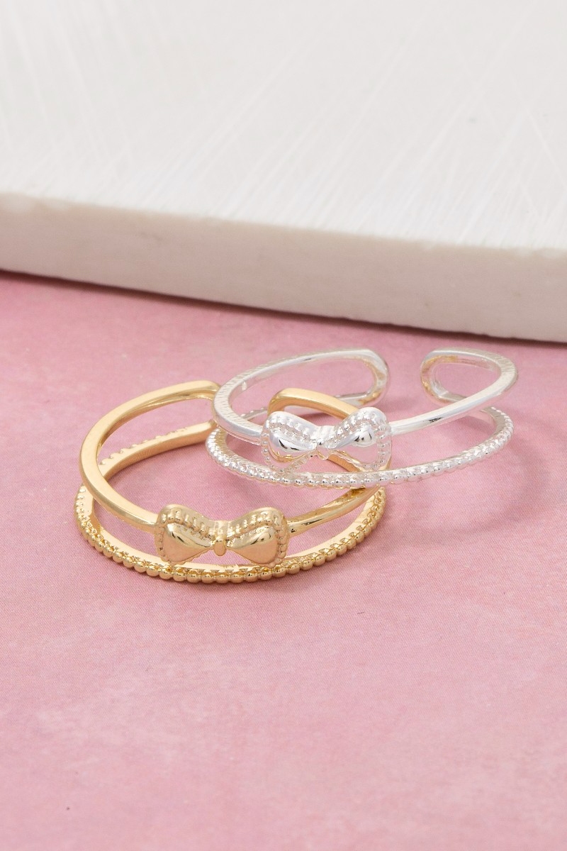 Two Row Bow Décor Ring