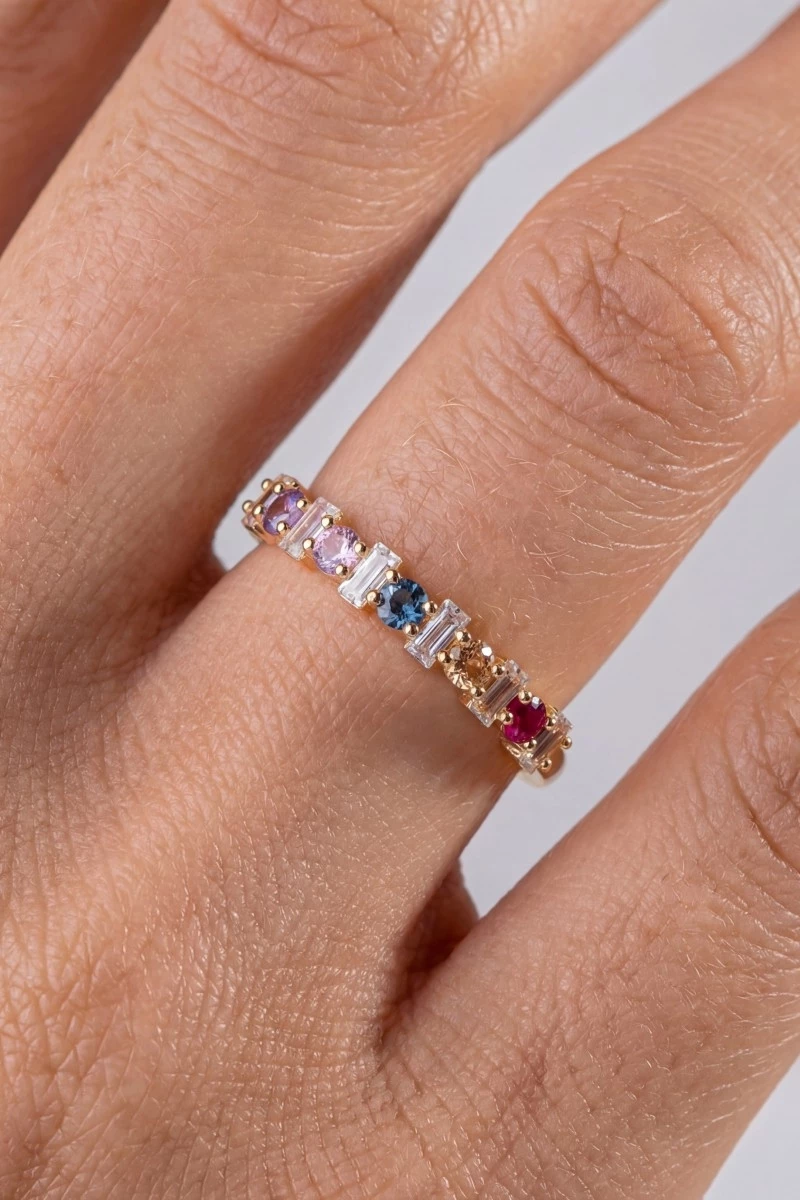 Dainty Multi-Cut Cz Ring