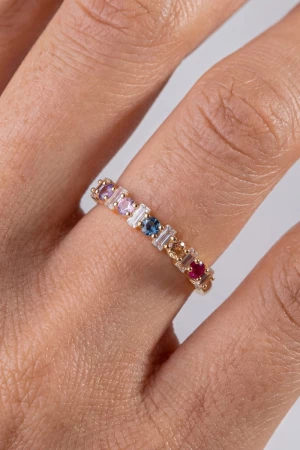 Dainty Multi-Cut Cz Ring