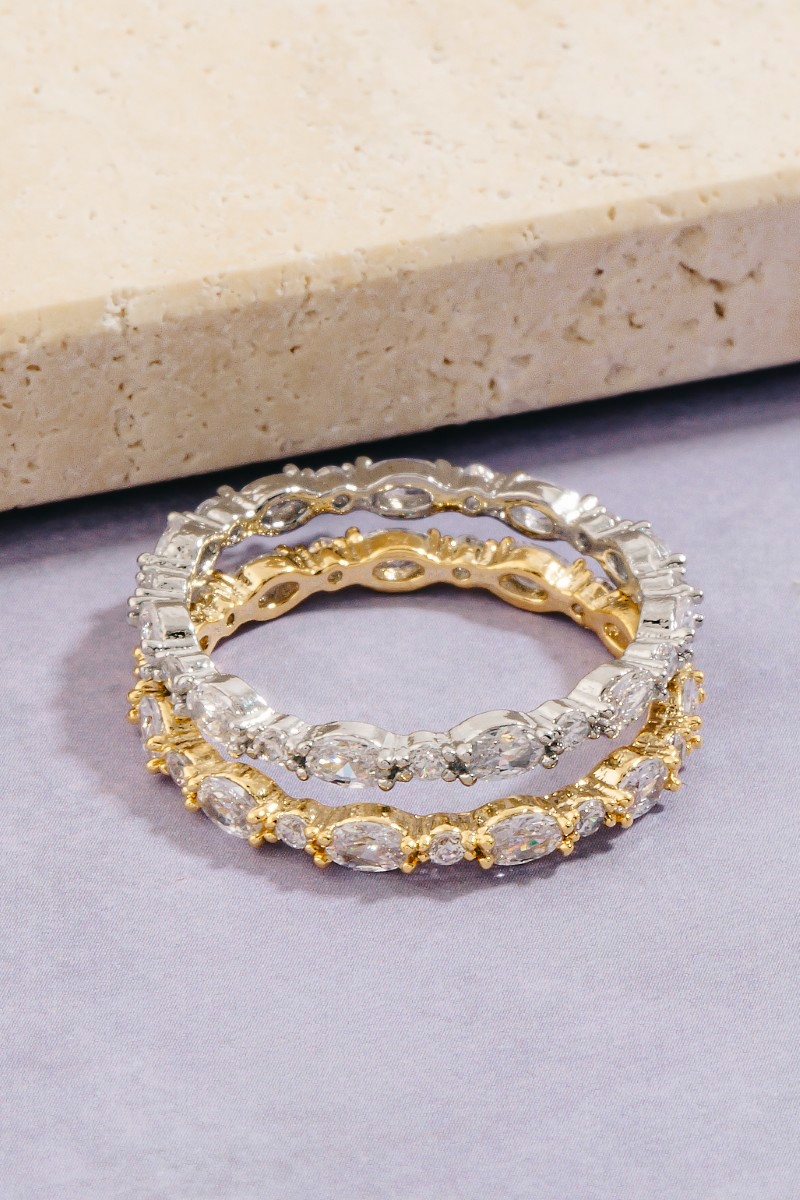 Gold Dipped Cz Eternity Band Ring