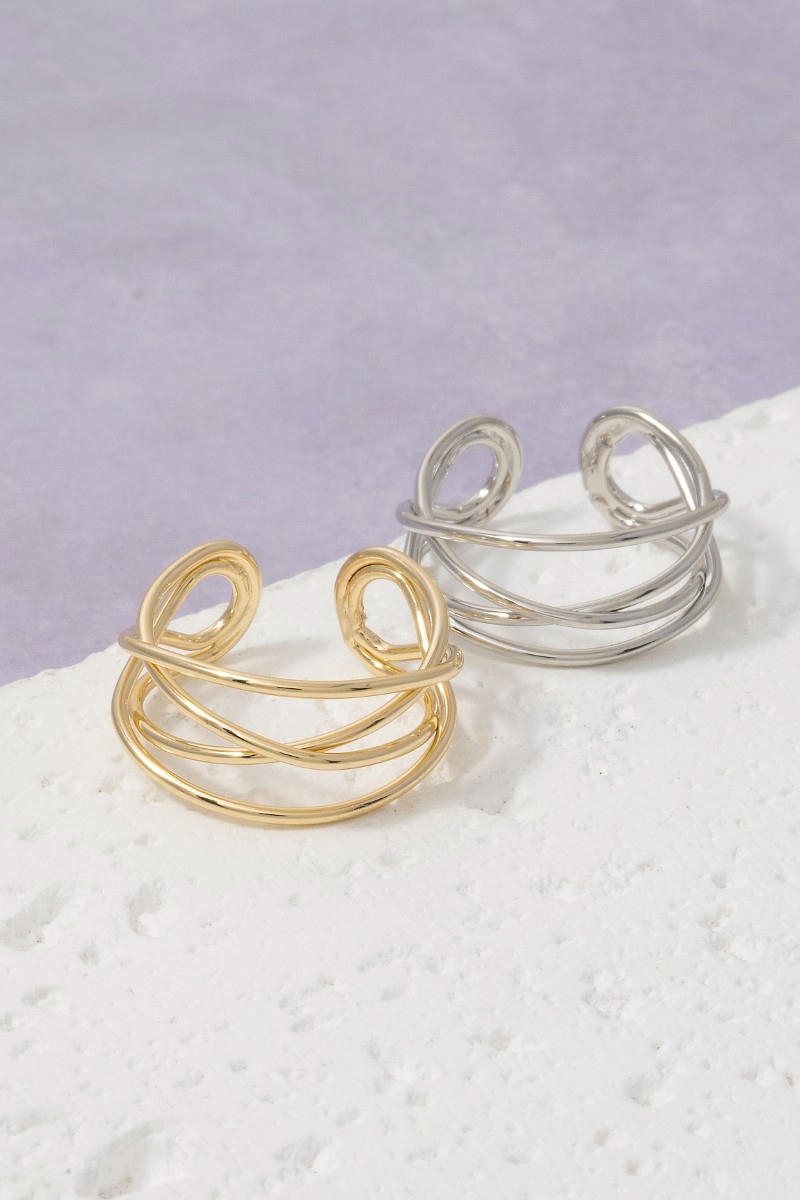 Multi-Wire Twisted Open Ring