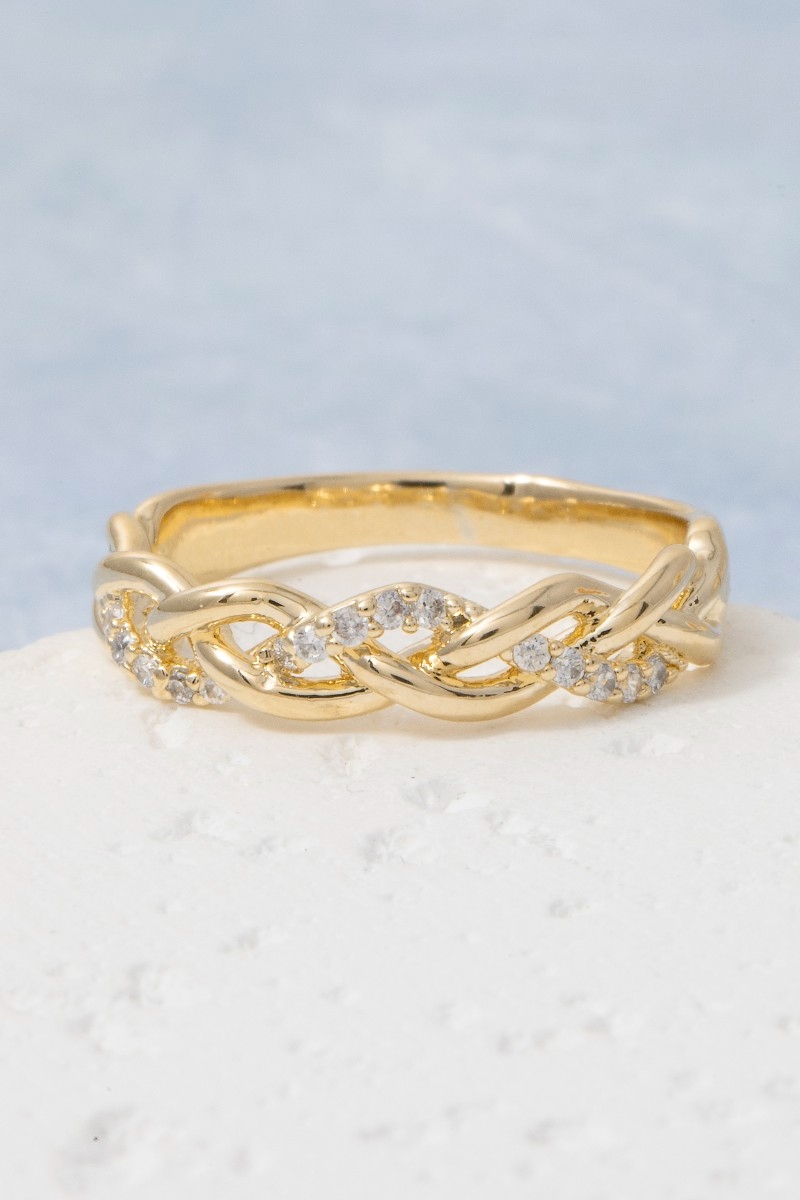 Cz Pave Braided Band Ring
