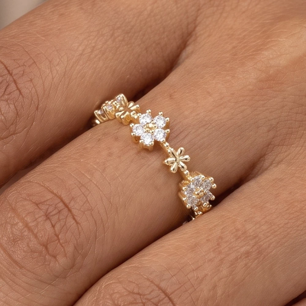Gold Dipped Daisy Eternity Ring