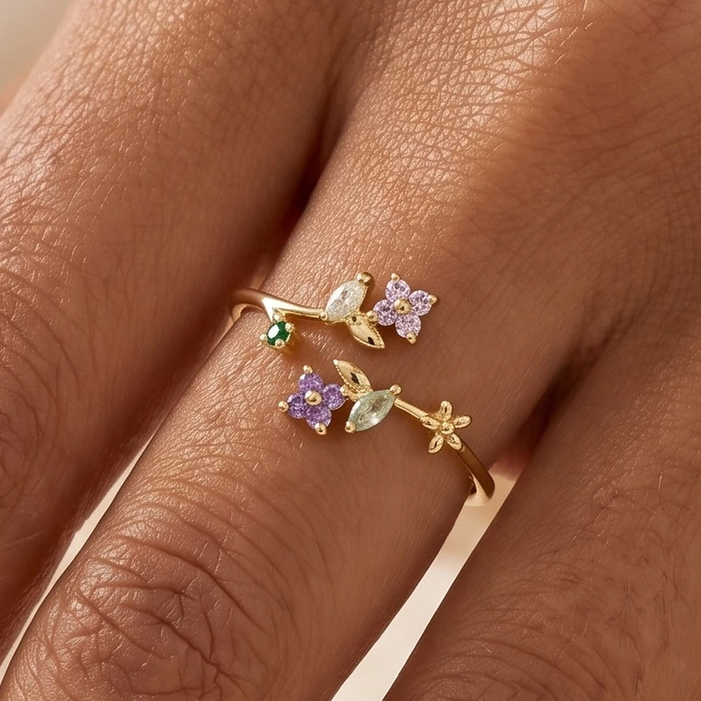 Gold Dipped Four Petal Flower Ring