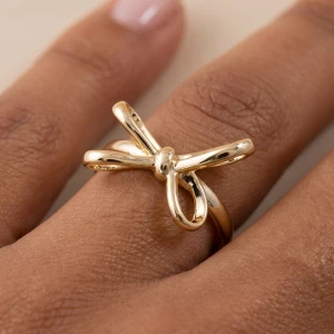 Polished Bow Open Adjustable Ring