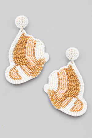 Seed Beaded Butterfly Wing Drop Earrings