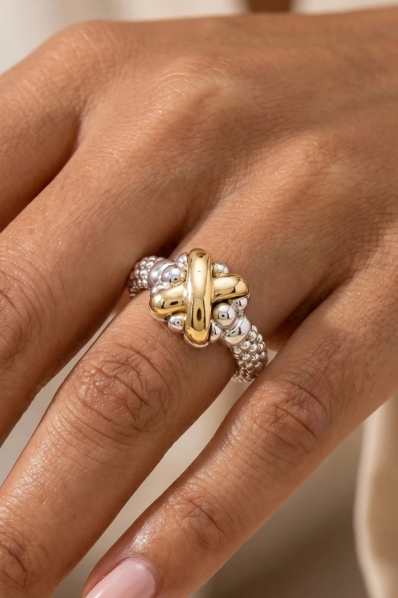 Gold Dipped Two Tone X Ring
