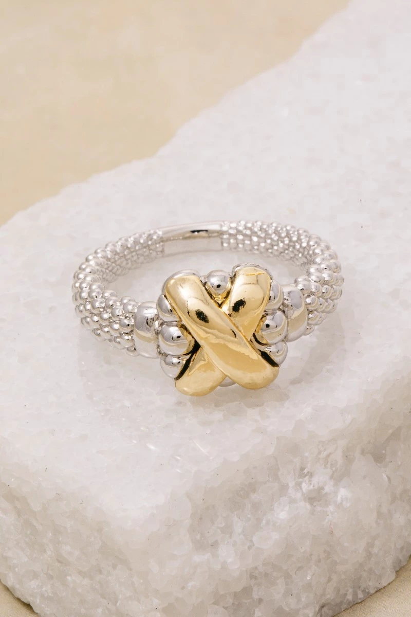 Gold Dipped Two Tone X Ring
