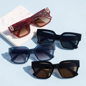 Oversized Beveled Square Sunglasses