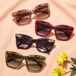 Studded Cat Eye Square Sunglasses