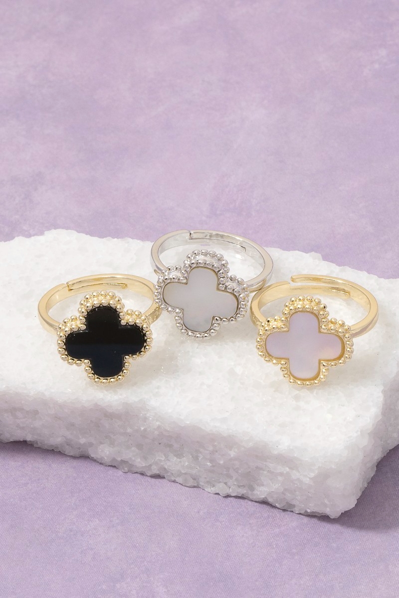 Gold Dipped Clover Open Band Ring