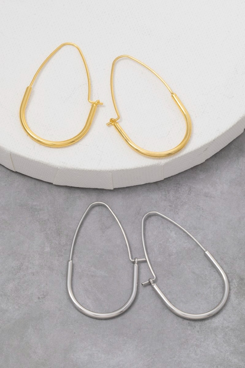 Secret Box Gold Dipped Oval Hoop Earrings
