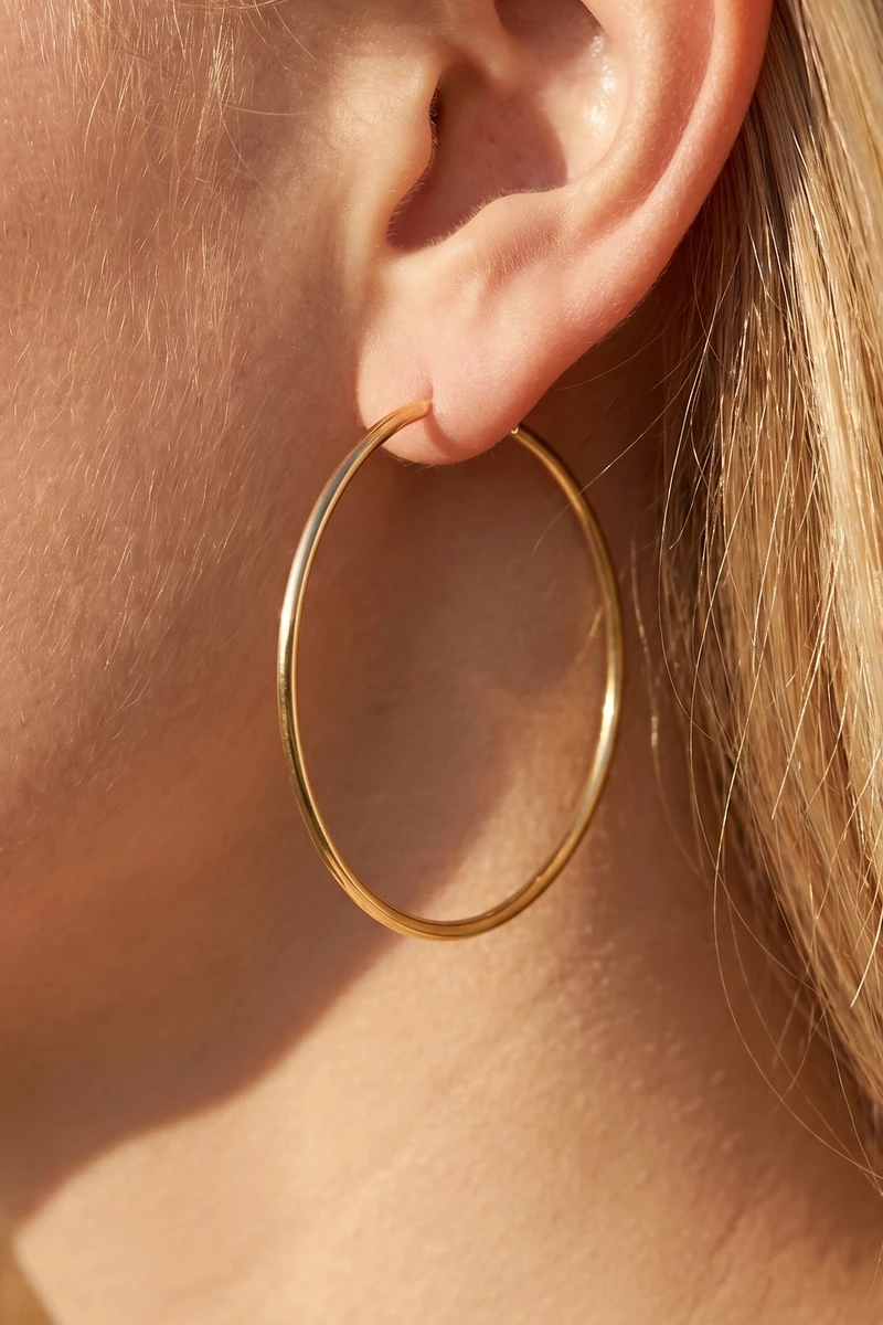 14K Gold Dipped Classic Circle Hoop Earrings