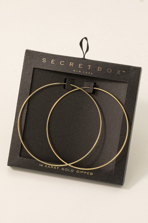 Secret Box Oversized Skinny Hoop Earrings