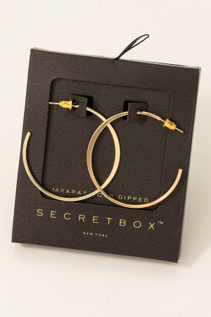Secret Box Metallic Open Hoop Earrings