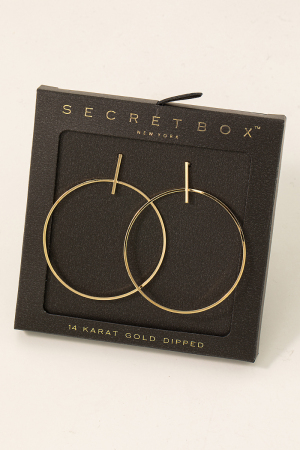 Gold Dipped Thin Hoop Drop Earring