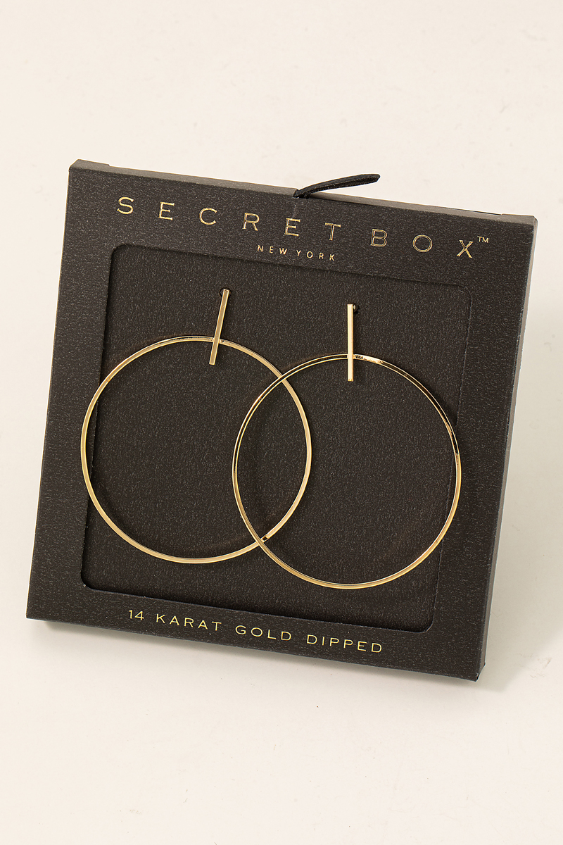 Gold Dipped Thin Hoop Drop Earring