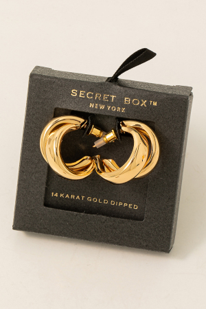 Secret Box Layered Beveled Hoop Earrings