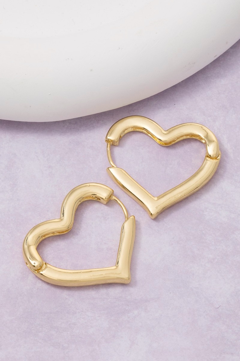 Secret Box Gold Dipped Heart Hoop Earrings