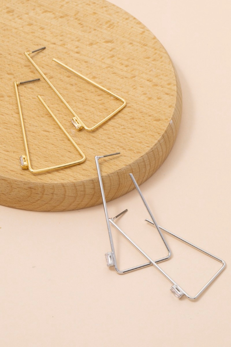 Secret Box Gold Dipped Triangle Hoop Earrings