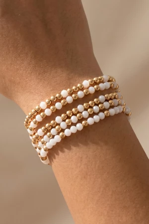 Ball Bead Crystal Stretch Bracelet Set