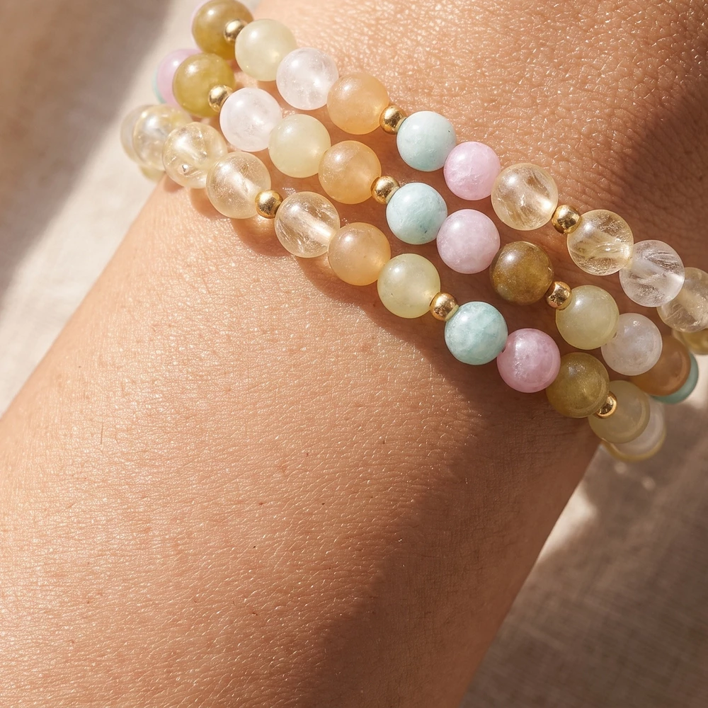Semi Precious Stone Beaded Stretch Bracelet
