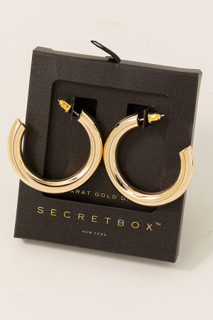 Secret Box Gold Dipped C Hoop Earrings