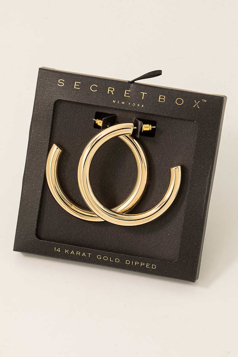 Secret Box 50Mm Gold Dipped Hoop Earrings