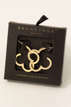 Gold Dipped Clover Hoop Earrings