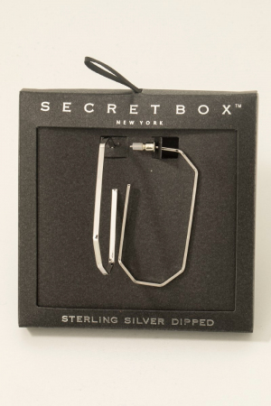 Secret Box Gold Dipped Long Oval Hoop Earrings