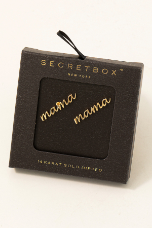Secret Box Handwritten Mama Stud Earrings