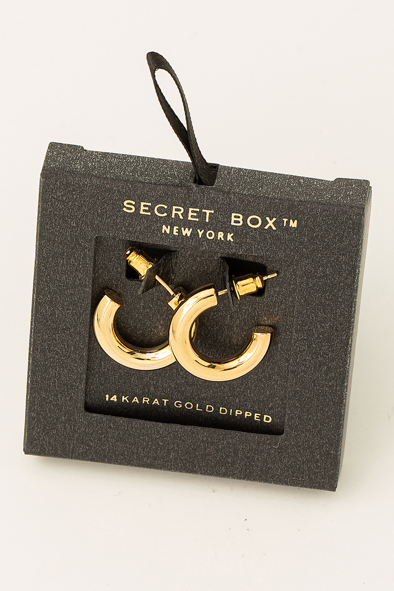 Secret Box Gold Dipped Hoop Earrings