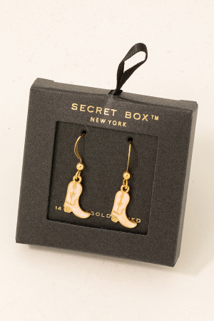 Secret Box Western Cowboy Boot Earrings