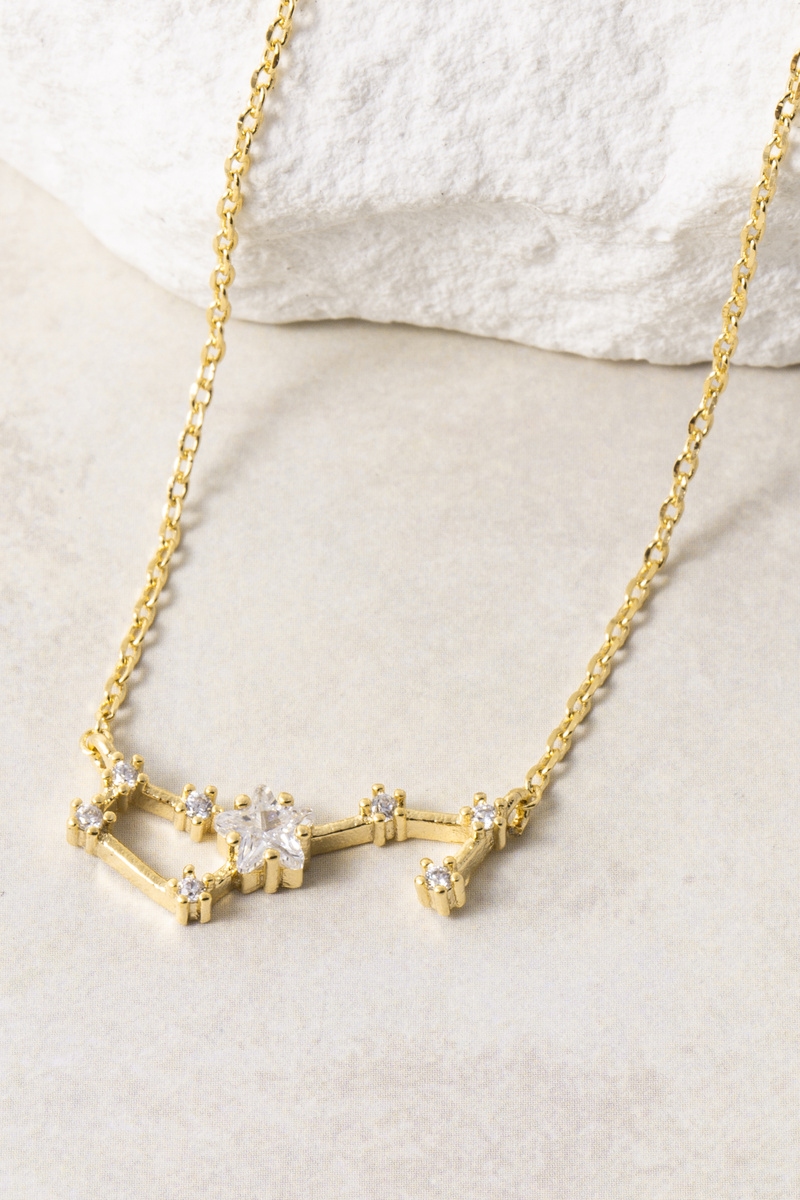 14K Gold Dipped Scorpio Constellation Cz Necklace